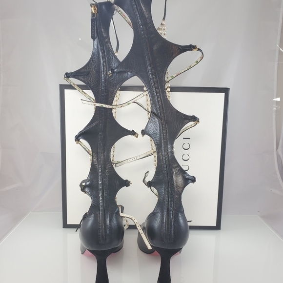 NWT$3400 Gucci Taide Pearlescent Caged Boot Pumps - Picture 8 of 16